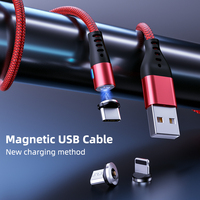 AUFU magnetyczny kabel Micro USB typu C dla iPhone Xiaomi telefon komórkowy szybkie ładowanie kabel USB ładowarka magnetyczna przewód drutowy Samsung 2